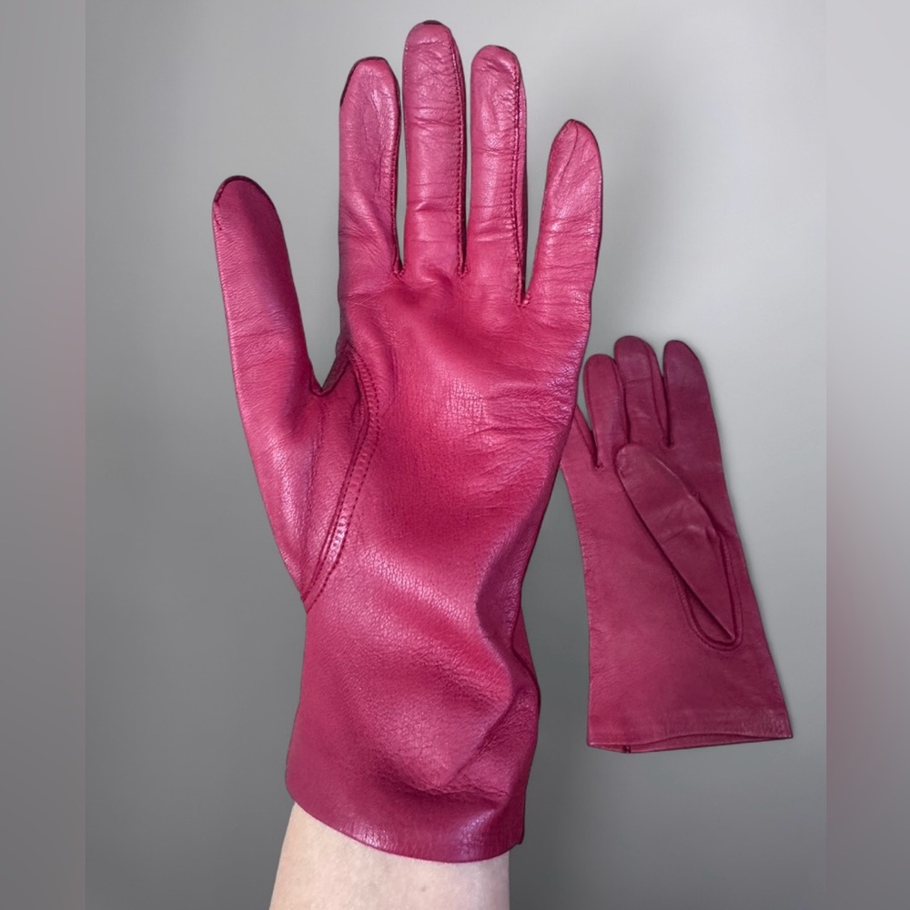 Cherry Red Leather Gloves